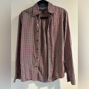 Michael Kors Red and Black Casual Button Down Shirt Slim Fit Size Small